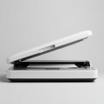 Office document scanner with paper ready for scanning photo