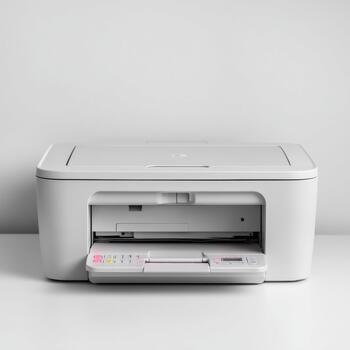 White all in one printer scanning and copying documents photo