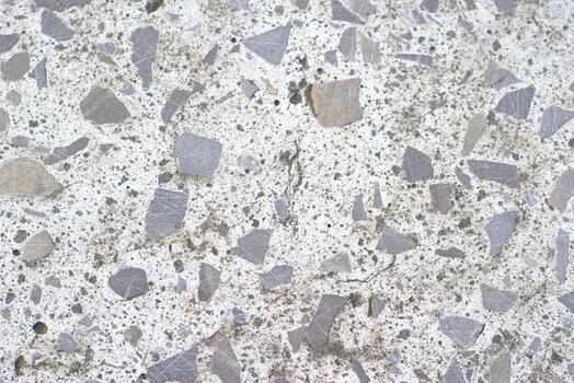speckled texture of a floor surface embedded with various sizes and shapes photo