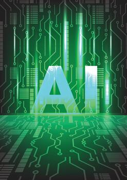 futurista verde ai tecnología diseño con circuito modelo antecedentes vector