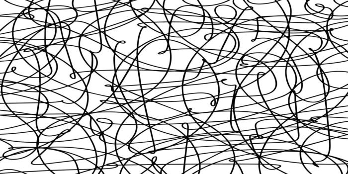 resumen modelo presentando atrevido, mano dibujado cepillo carrera líneas, bucles, garabatos, y grunge tinta texturas en blanco antecedentes. vector