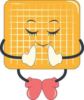 Groovy Waffle Character vector