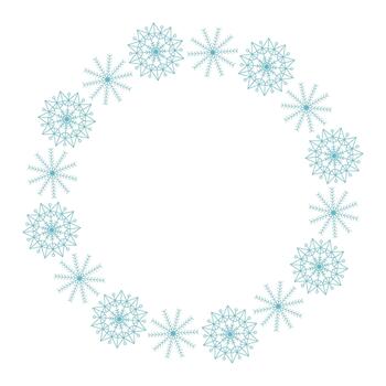 Elegant snowflakes in circle graphics vector