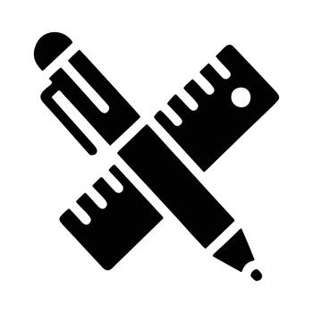 Creative Tools Icon Pen and Ruler Symbol for Design and Architecture Projects vector