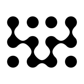 Metaball Connect Dots icon, abstract geometric shape, connected round blob vector