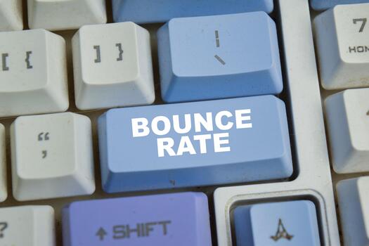 Bounce rate is an internet marketing term used in web traffic analysis button on the keyboard photo