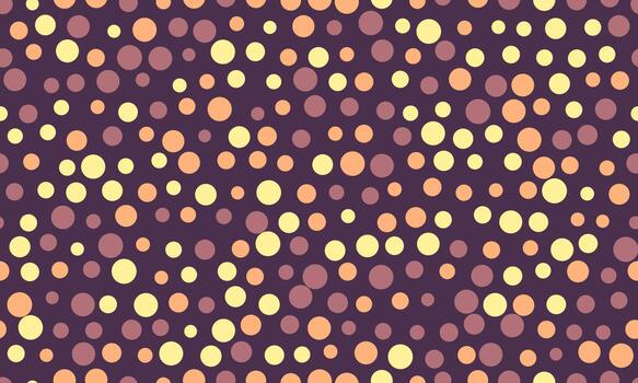 Abstract seamless pattern of pastel circles on a deep purple background. Perfect for websites, textile designs, or vibrant branding. A cheerful, playful design conveying joy and energy. vector