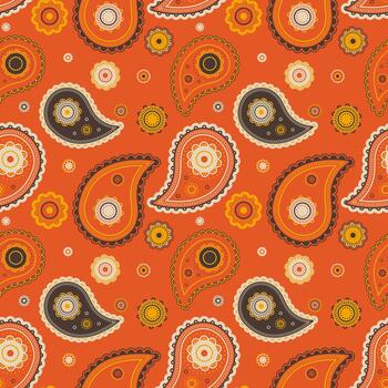 Old curtain with retro indian. India design on minimal surreal. Graphic botany in sample outline. vector