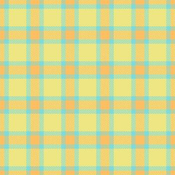 Seamless plaid pattern. Light yellow backdrop featuring soft peach and cyan accents. Great for backgrounds, textiles, and creative designs. Versatile design. vector