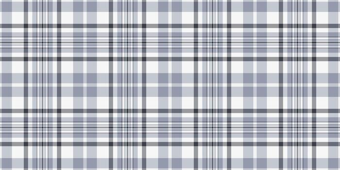 Classic plaid pattern in soft gray hues, a seamless texture for backgrounds and designs. Versatile for textiles, crafts, digital media projects, suggesting tradition comfort. vector