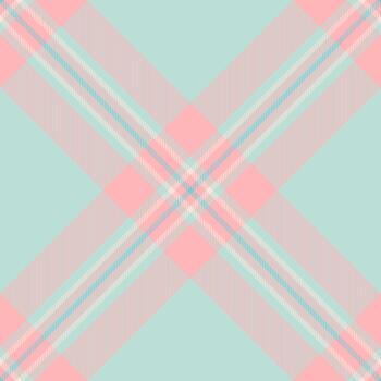 Pastel plaid pattern with intersecting lines in pink, light blue, and beige on a mint green background. Use it for backgrounds, textiles, or designs needing a delicate touch. vector