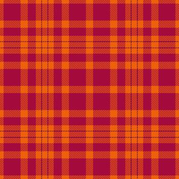 Vibrant plaid pattern with warm hues. Perfect for backgrounds, textiles, or design elements. Evokes comfort, autumn, and rustic charm. Ideal for creative projects. vector