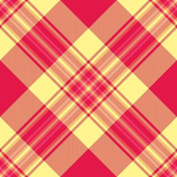 Vibrant plaid pattern featuring bold red and yellow hues. Classic textile design perfect for backgrounds, apparel, or creative projects. Adds a touch of warmth and style. vector