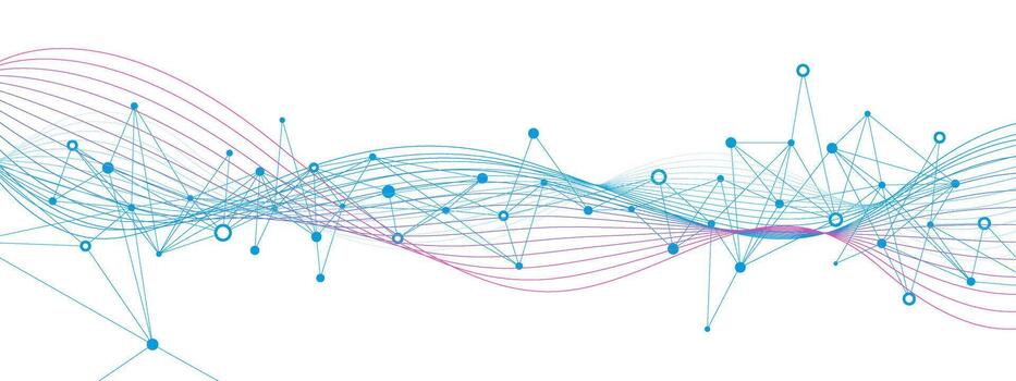 resumen tecnología red conexión con plexo o conectando puntos líneas y ondulado líneas. diseño para médico, tecnología y Ciencias antecedentes vector