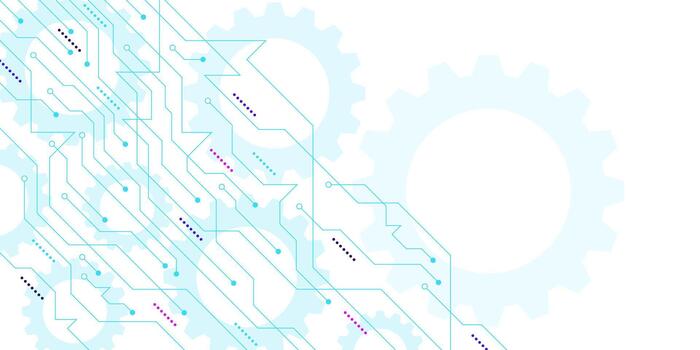 circuito tablero tecnología textura antecedentes. tarjeta madre con conectando puntos líneas y engranajes adecuado para software codificación, digital conexión y artificial inteligencia vector