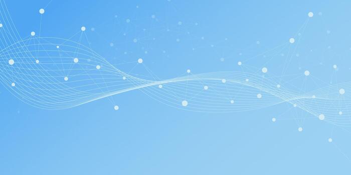 Global network connection banner background with plexus or connecting dots and lines. Social communication and big data visualization. Design for medical, science and technology vector