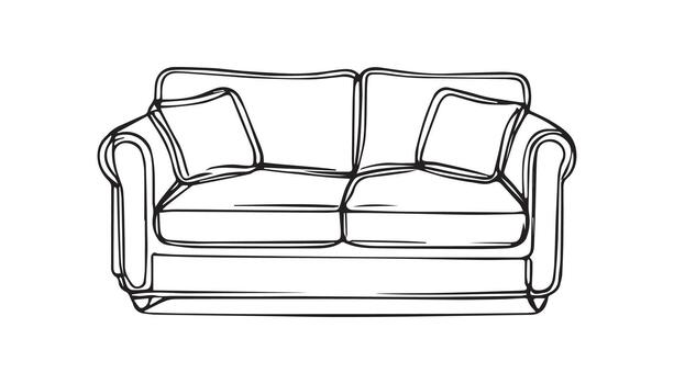 a Continuous of a couch with pillows vector