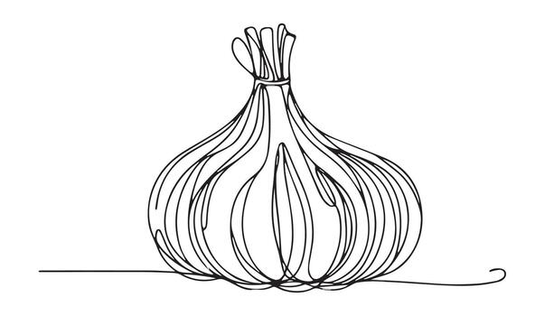 continuo línea dibujo de cebolla en blanco antecedentes vector