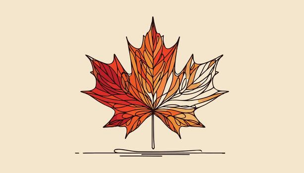 a maple leaf with a red and orange color scheme vector