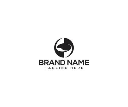 Abstract Brand Logo Design A modern and sleek abstract logo, perfect for representing a brand identity. The logo features a minimalist design with a unique shape, and a catchy slogan below it vector