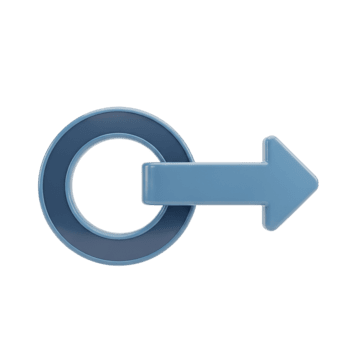 3d renderen van een blauw circulaire pijl icoon wijzend op Uitgang png