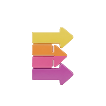 3D Arrows Infographic Element for Presentation and Data Visualization png