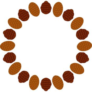 sencillo piña circular marco frontera otoño guirnalda. natural pino cono patrón, aislado vector