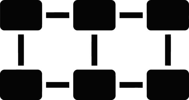 red cuadrícula icono simbolizando conectado datos bloques y sistema. vector