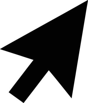 negro computadora ratón puntero icono gráfico elemento en blanco antecedentes. vector