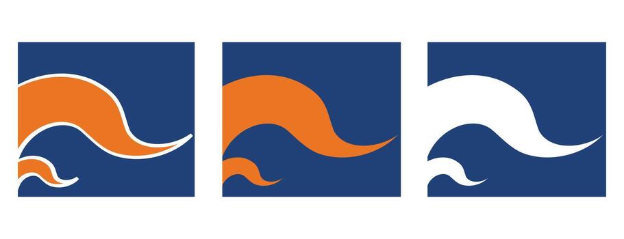 Abstract Flowing Wave Graphic in Square Container vector