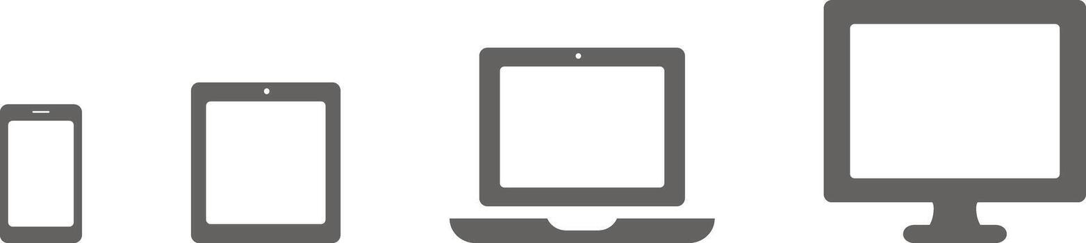 Multi Device Responsive Design Icons Set, Smartphone Tablet Laptop Monitor Display Graphic, Electronic Gadgets Digital Technology Web vector