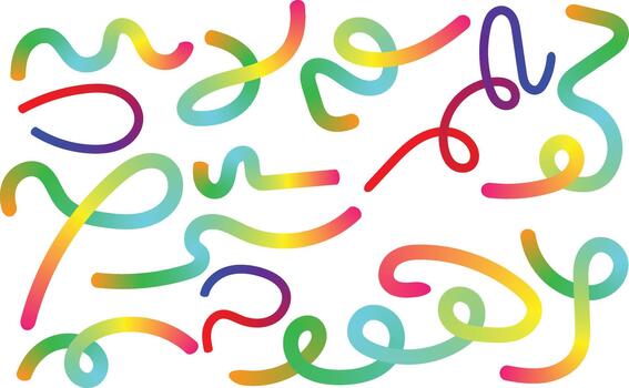 resumen vistoso degradado ondulado líneas conjunto en blanco antecedentes diseño elemento vector