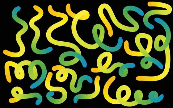 Abstract flow pattern of gradient yellow green blue lines digital art vector