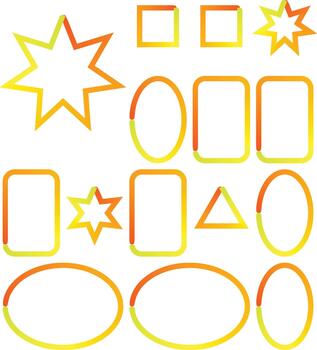 Abstract vibrant gradient geometric shapes elements design kit vector