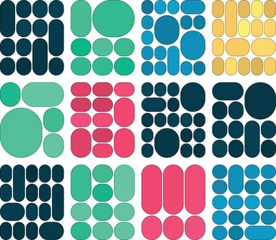 Modern pill bento grid layout design bundle for creative digital graphic projects vector