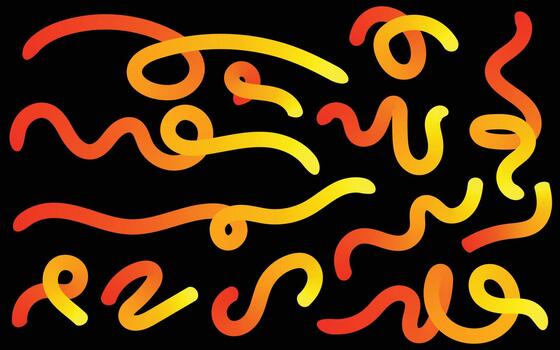 Dynamic abstract orange and yellow gradient lines pattern background vector