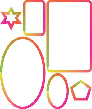 Vibrant gradient abstract geometric shapes modern graphic design frames vector