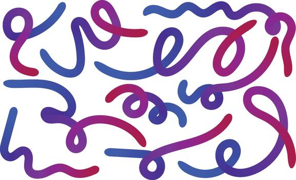 Dynamic abstract wavy lines and coiled shapes pattern background vector