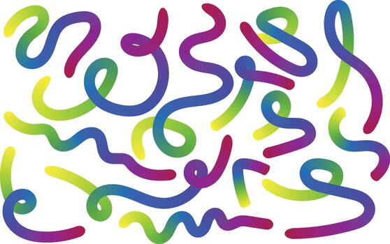 Colorful flowing gradient lines abstract pattern on white background vector