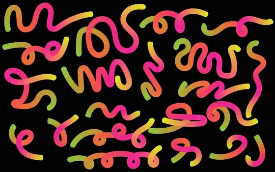 vibrante neón degradado garabatos en aislado resumen antecedentes diseño vector