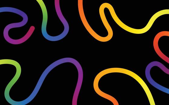 Colorful gradient wavy lines abstract background, dynamic vibrant pattern vector