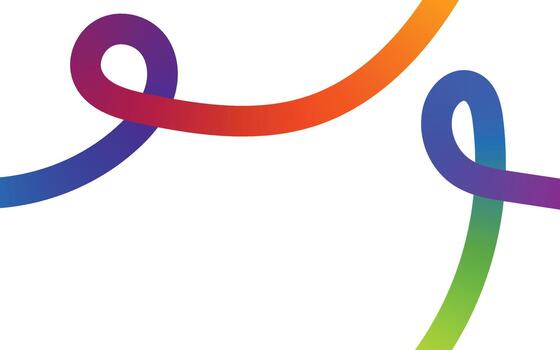 Colorful gradient flowing curved lines abstract looping design element vector