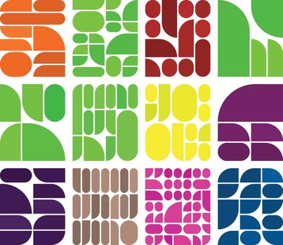 Modern multiple bento grid bundle crafted for professional layout and UI design works vector