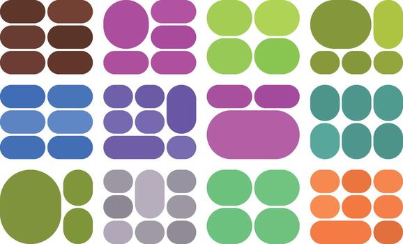 Clean pill bento grid layout design set suitable for modern graphic applications vector