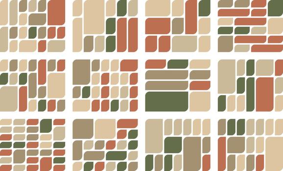 Modern leaf style bento grid bundle perfect for soft organic interface layouts vector