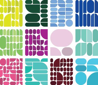 Creative multiple bento grid bundle providing structured grids for digital design tasks vector