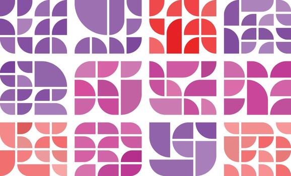 Quarter circle pie bento grid shapes for creative layout projects vector