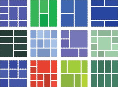 wavy style bento grid templates for modern design projects vector