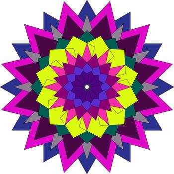 vibrante geométrico mandala modelo con vistoso resumen estrella forma diseño vector