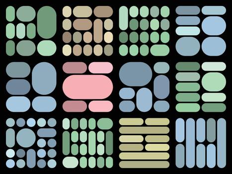 Modern pill bento grid bundle designed for professional digital layout and UI projects vector
